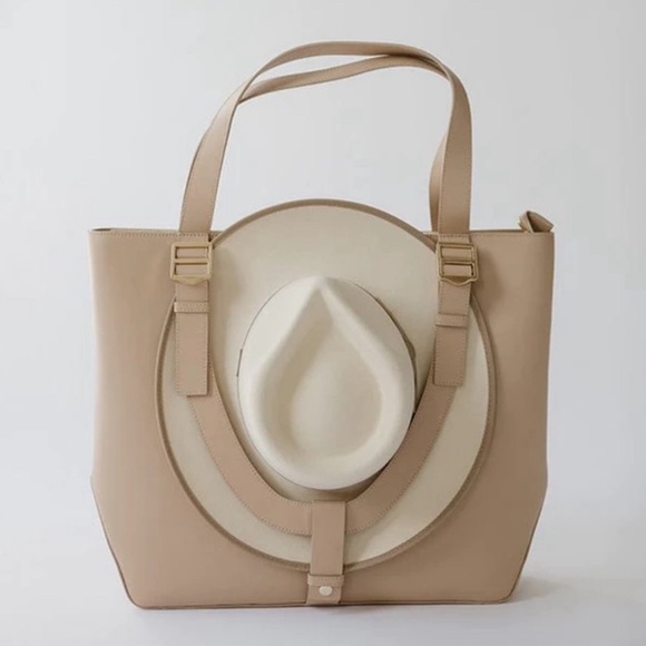 GIGI PIP Handbags - Gigi Pip Leather Hat Carrying Tote Nude tan cream